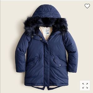 New J.Crew girls fishtail parka primaloft jacket
